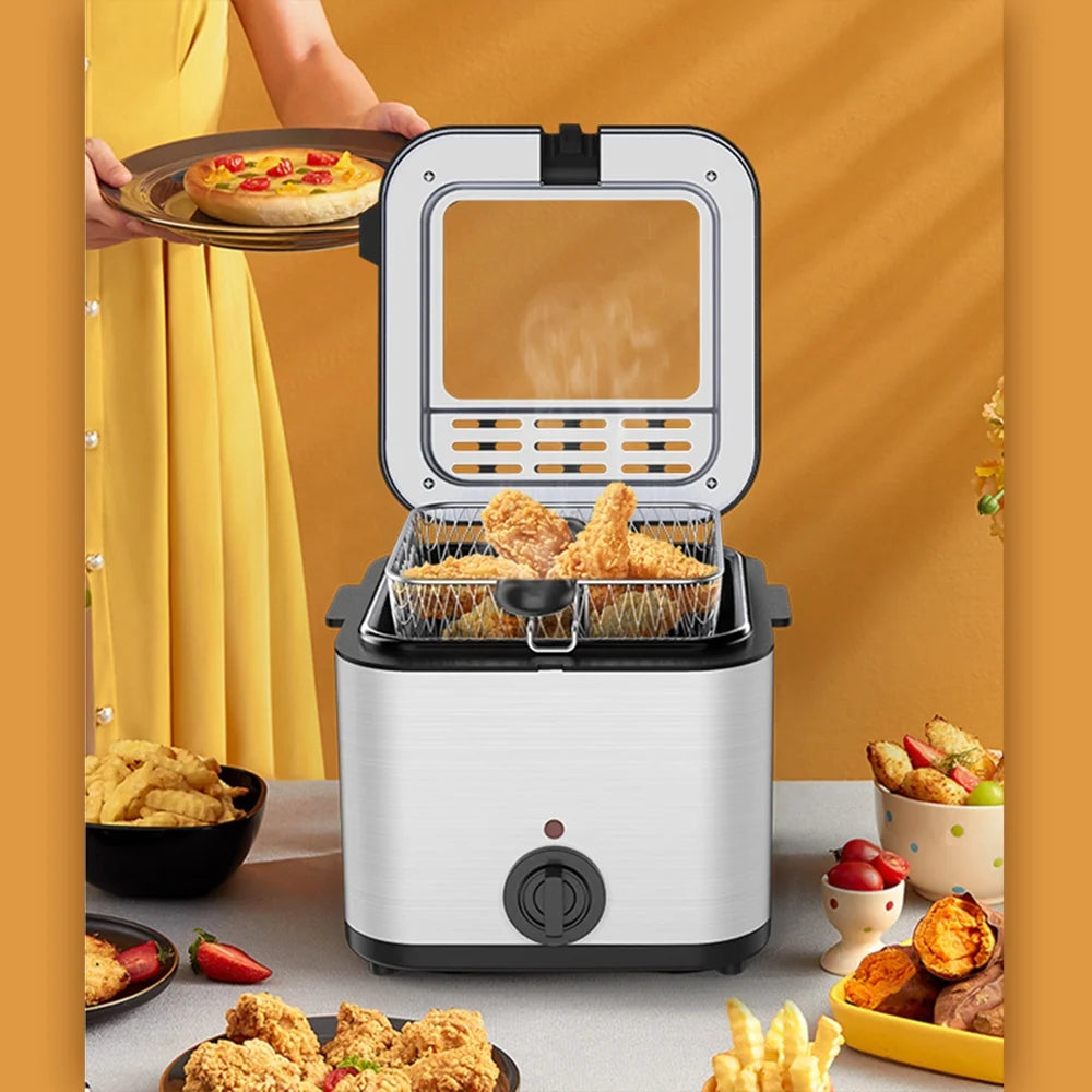 Stainless Steel Deep Fryer with Basket, 2.5 Liter, 1000 Watts, Non Stick K2977