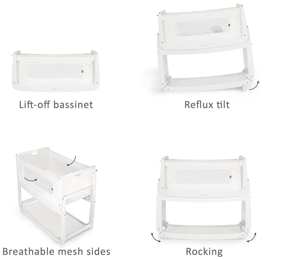 White Bedside Crib C38687