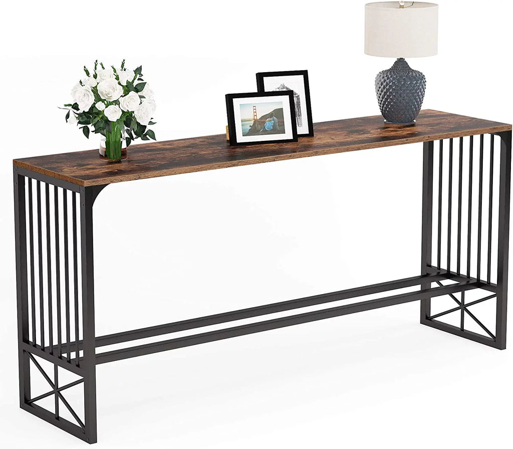 70.9 inch Sofa Console Table Rustic Brown B253