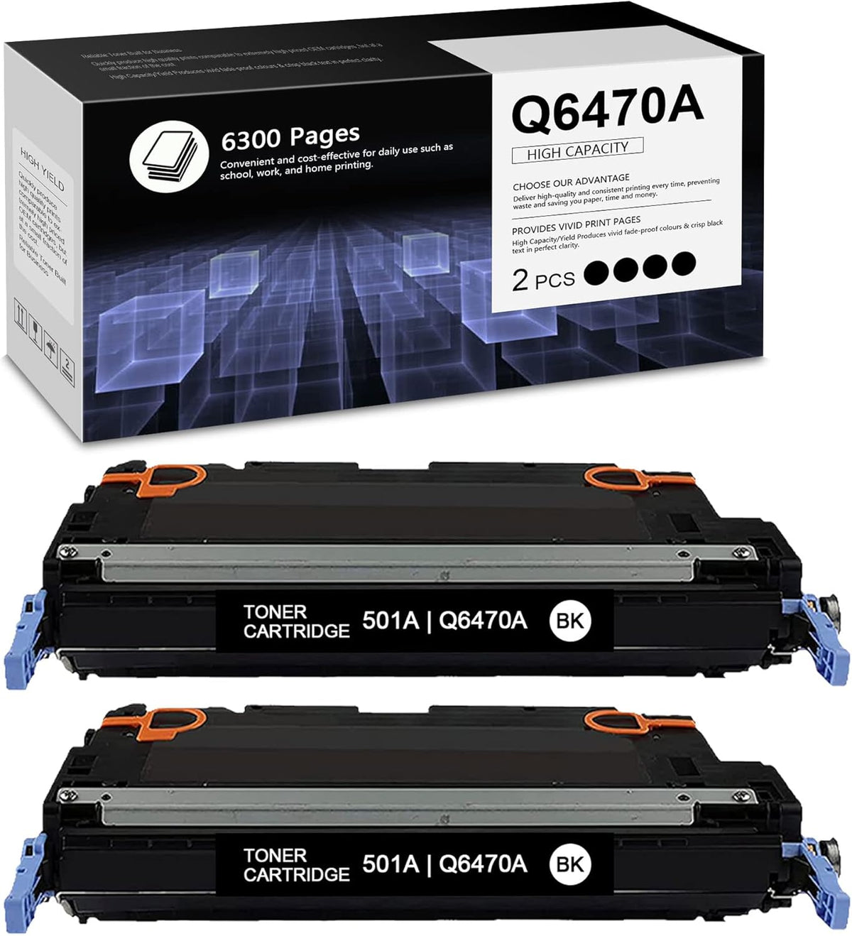 2 Pack Black Remanufactured Toner Cartridge S948