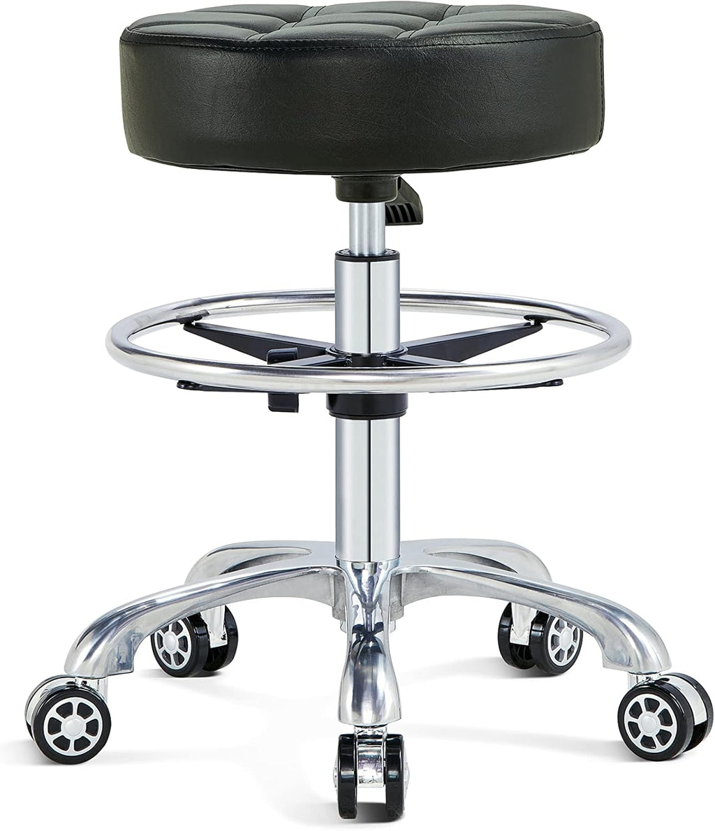 Black Height Adjustable Swivel Stool with Casters V6391