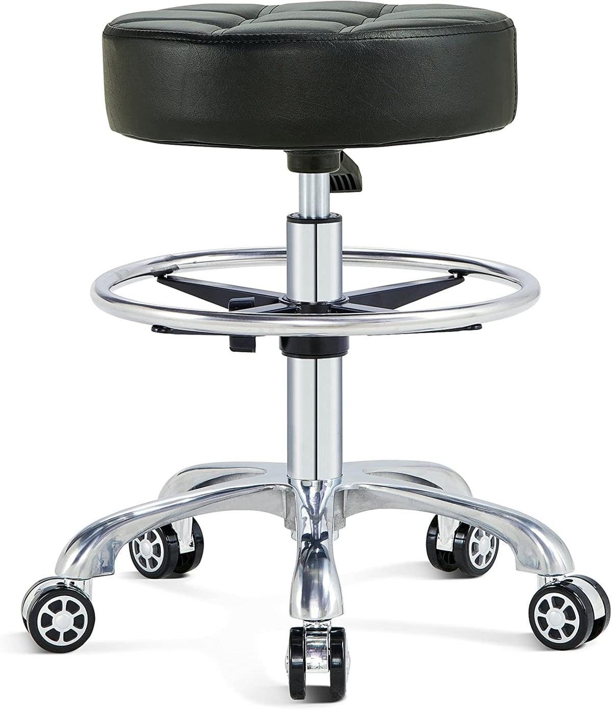 Black Height Adjustable Swivel Stool with Casters V6391