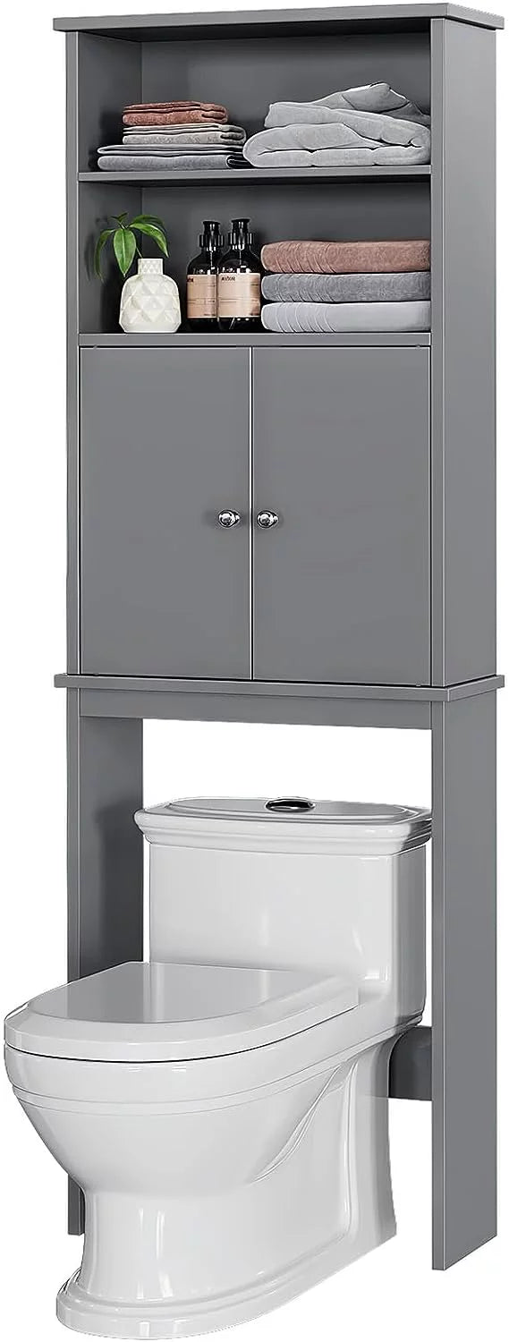 Over The Toilet Storage Cabinet with Adjustable Shelf, 75in, Gray J99338