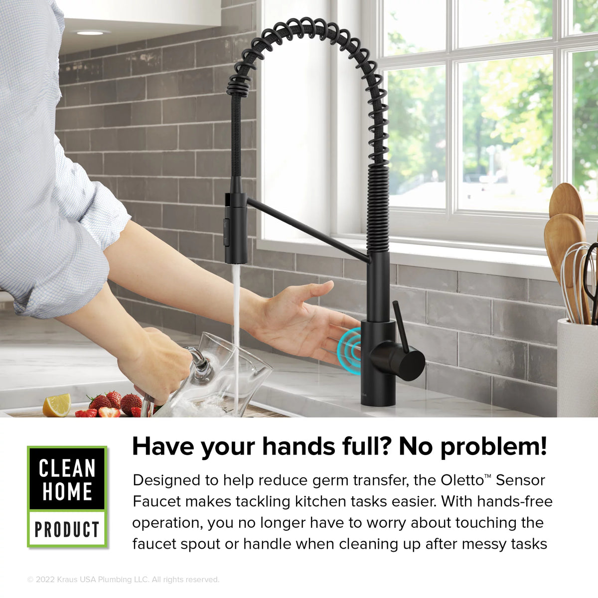 Matte Black Touchless Pull-Down Kitchen Faucet A34597