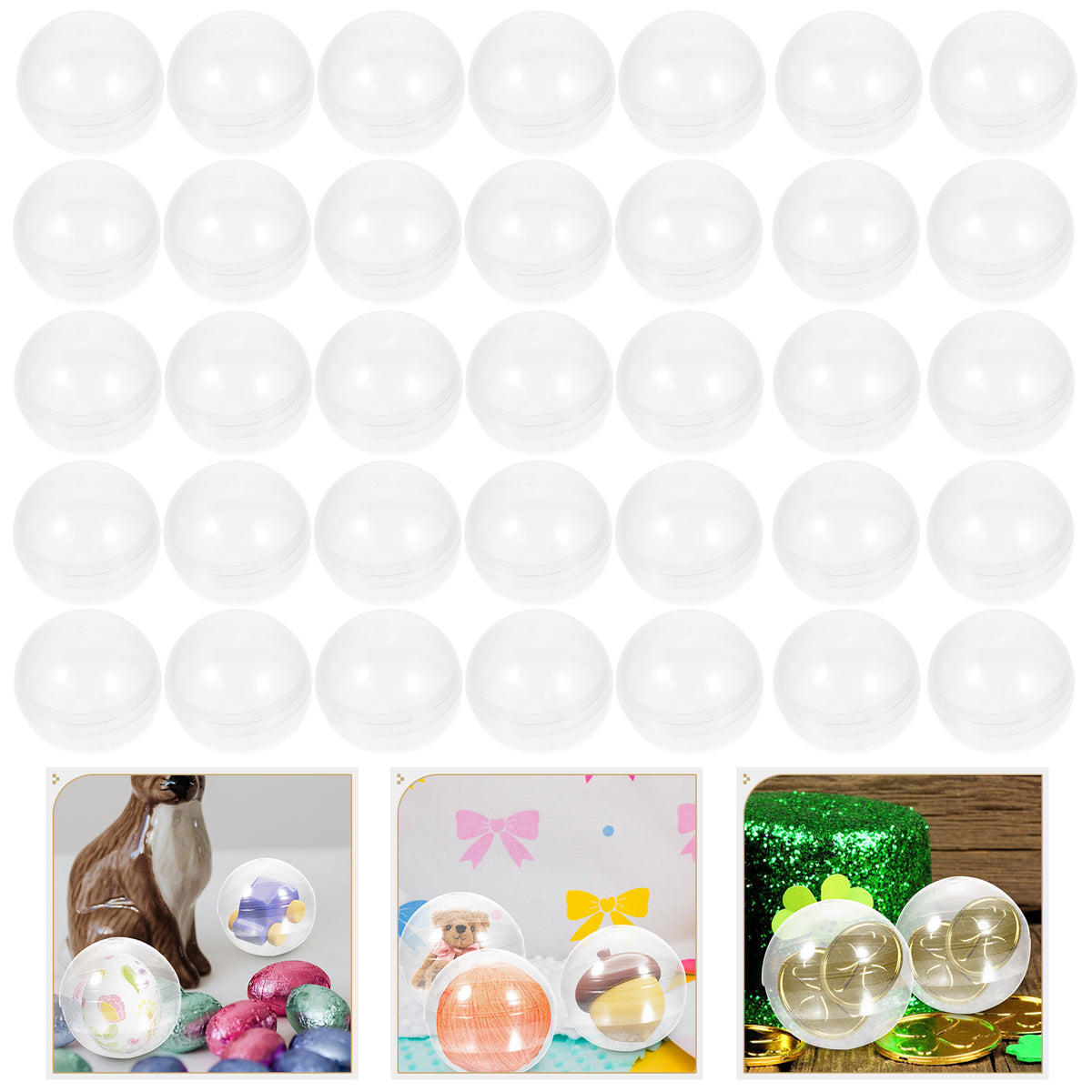 100pcs Clear Plastic Fillable Balls W706