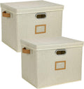 Foldable Storage Bins with Lids and Metal Handle, 4-Pack N864