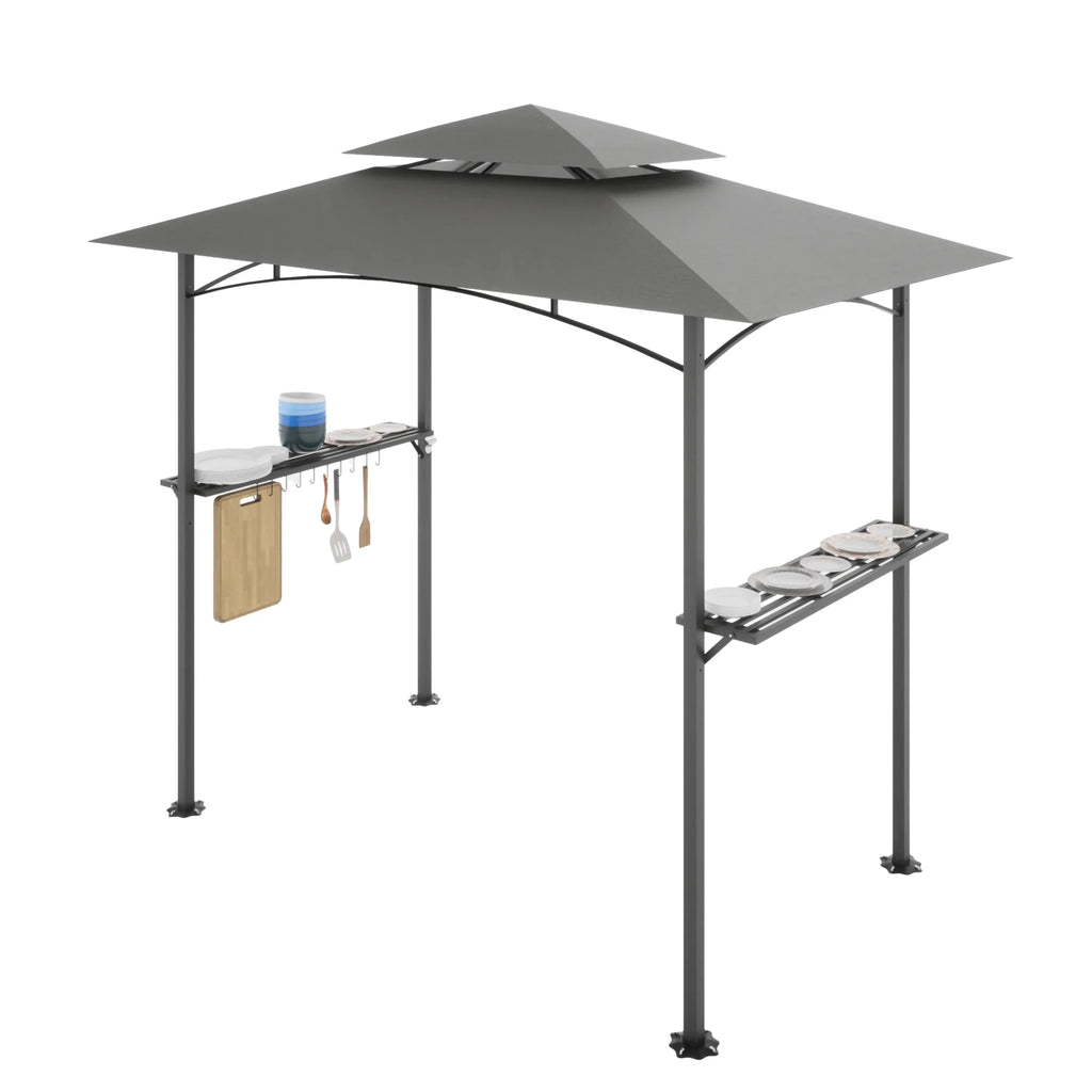 Patio BBQ Grill Gazebo Canopy with 2 Tier, Flame Retardant Cover R8005