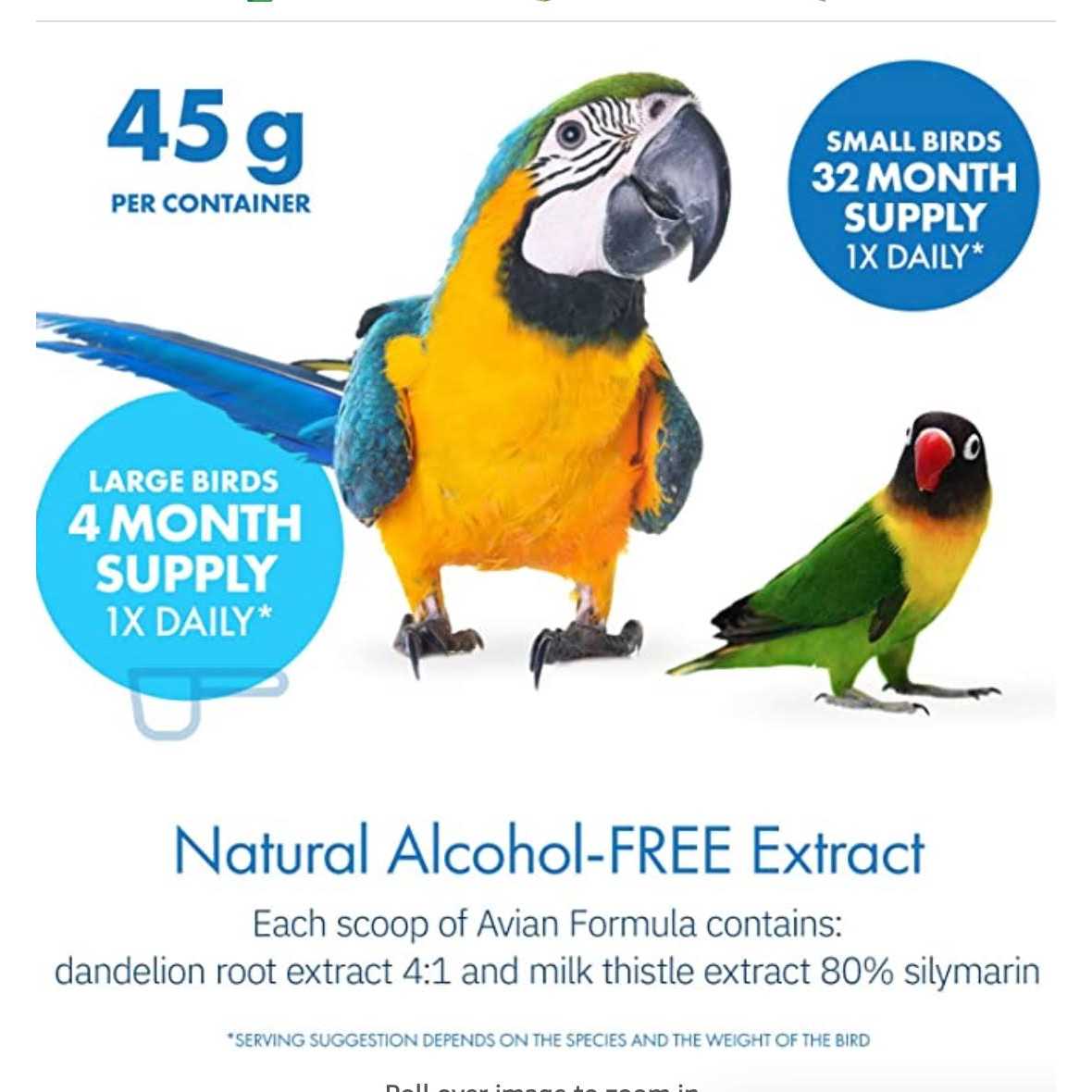 Milk Thistle & Dandelion Root Bird Supplement X264492