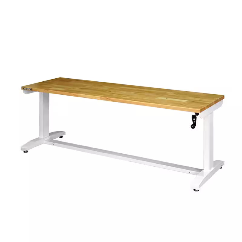 White Adjustable Height Worktable R67957