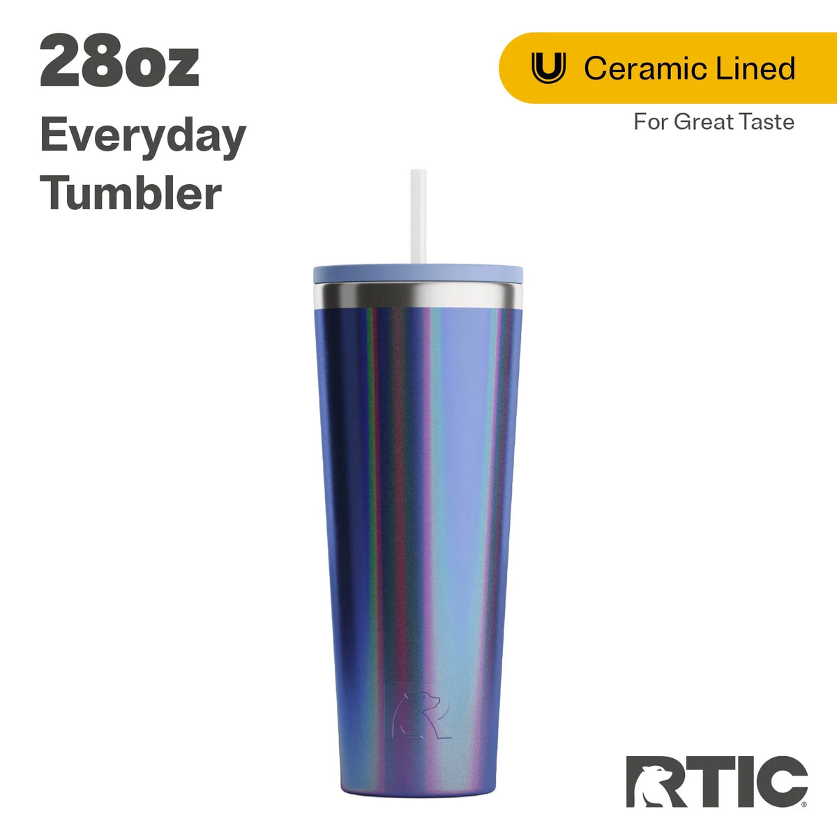 28 oz Ceramic Lined Tumbler with Straw Lid T950962