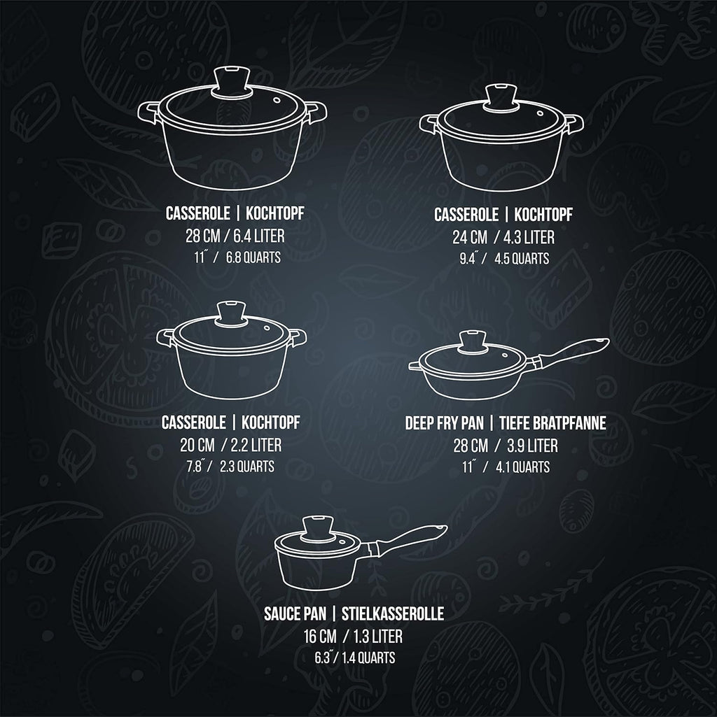 Die-Cast Aluminum Nonstick Marble Granite Cookware Set Q17109