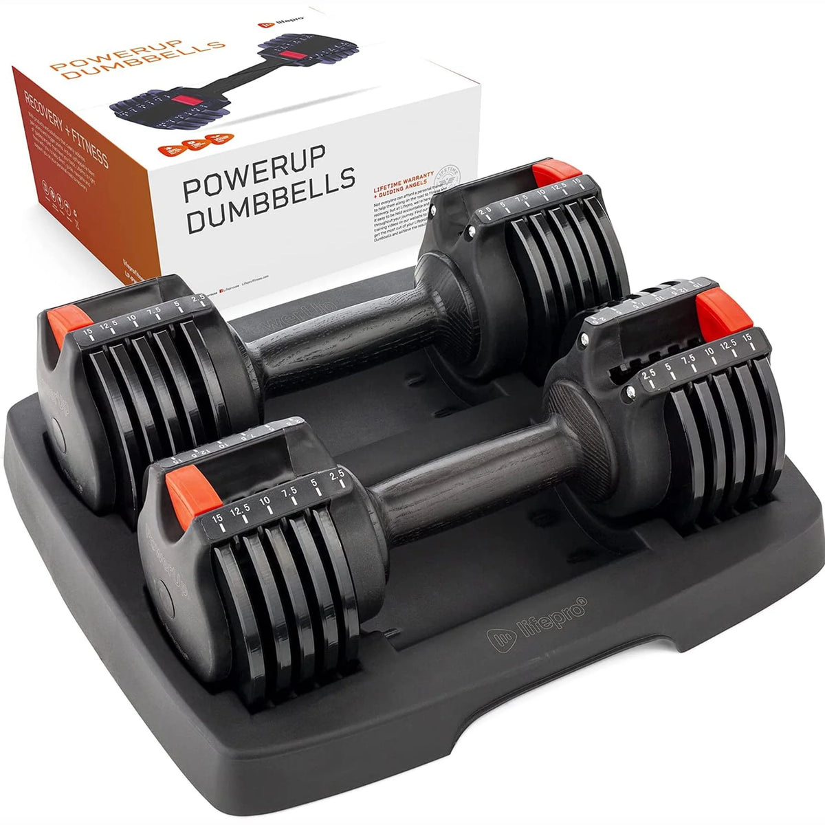 15 Pound Adjustable Dumbbells Set, 2 Pcs P7549