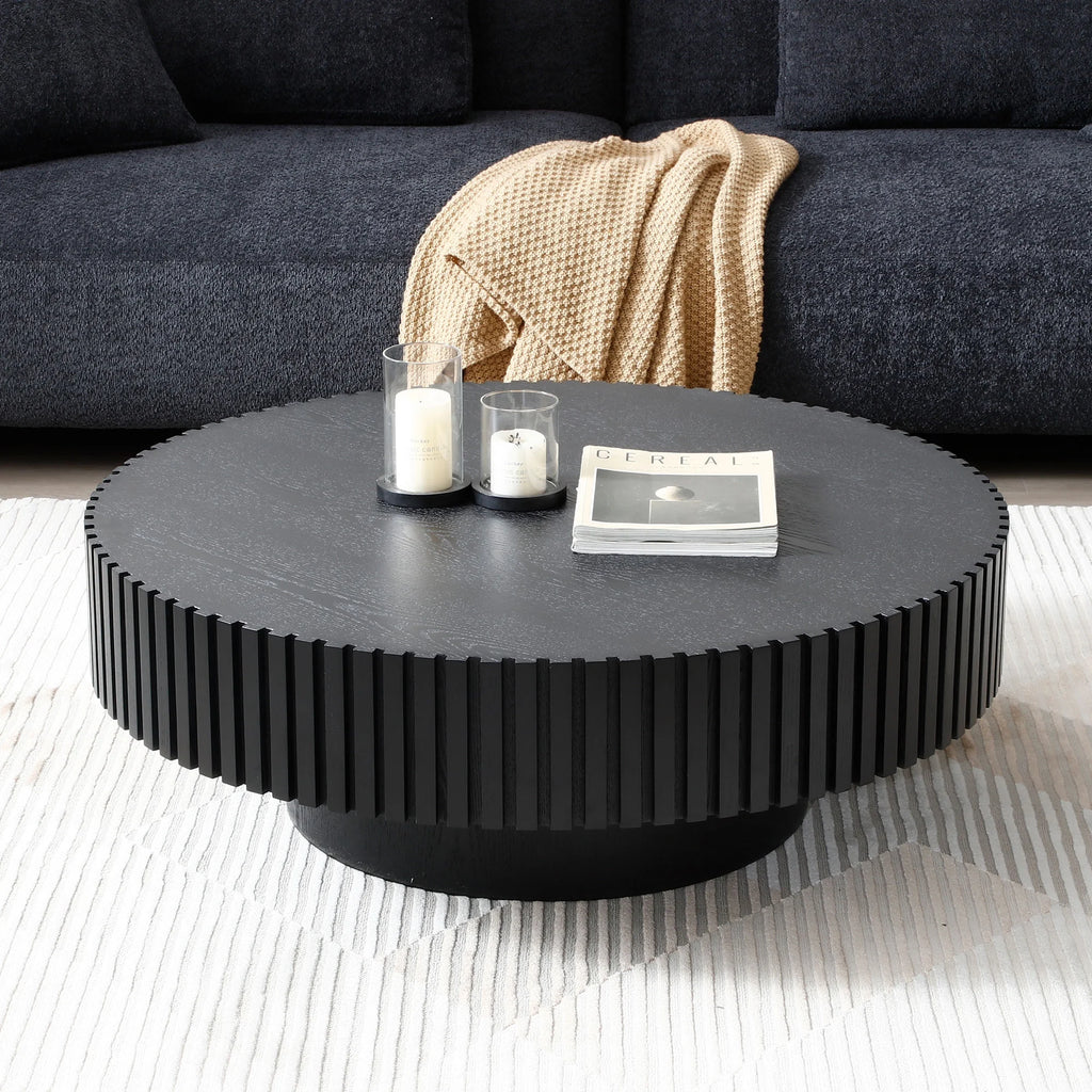 Black MDF Round Coffee Table Q210344