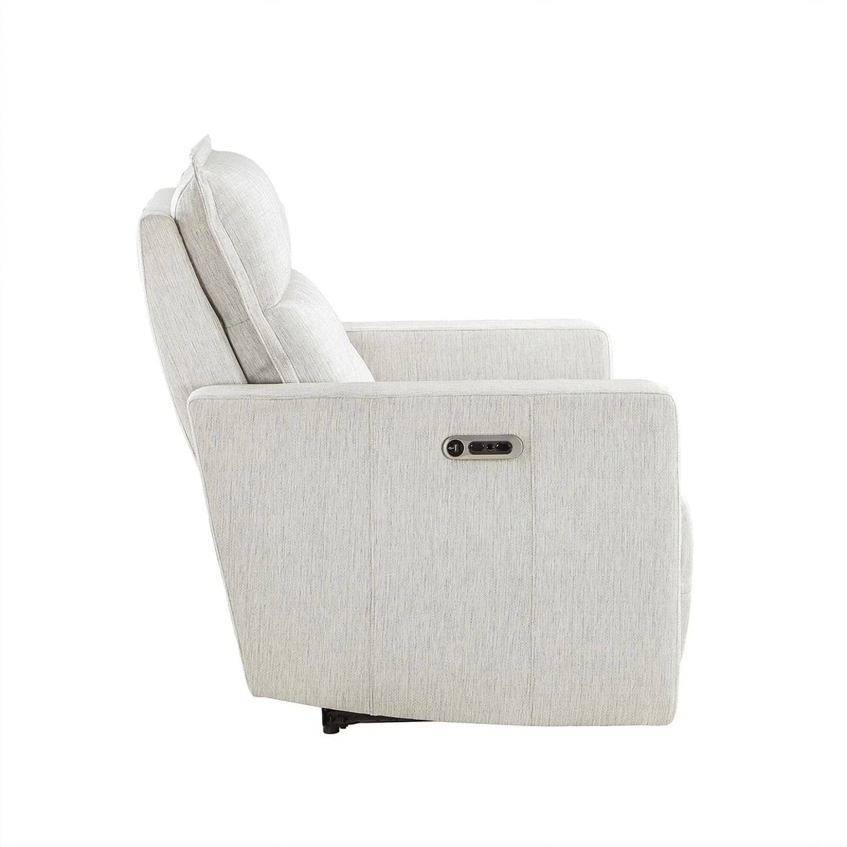 White Fabric Power Reclining Chair with Power Headrest U5441