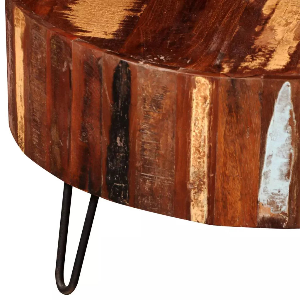 Solid Reclaimed Wood Round Coffee Table I3823