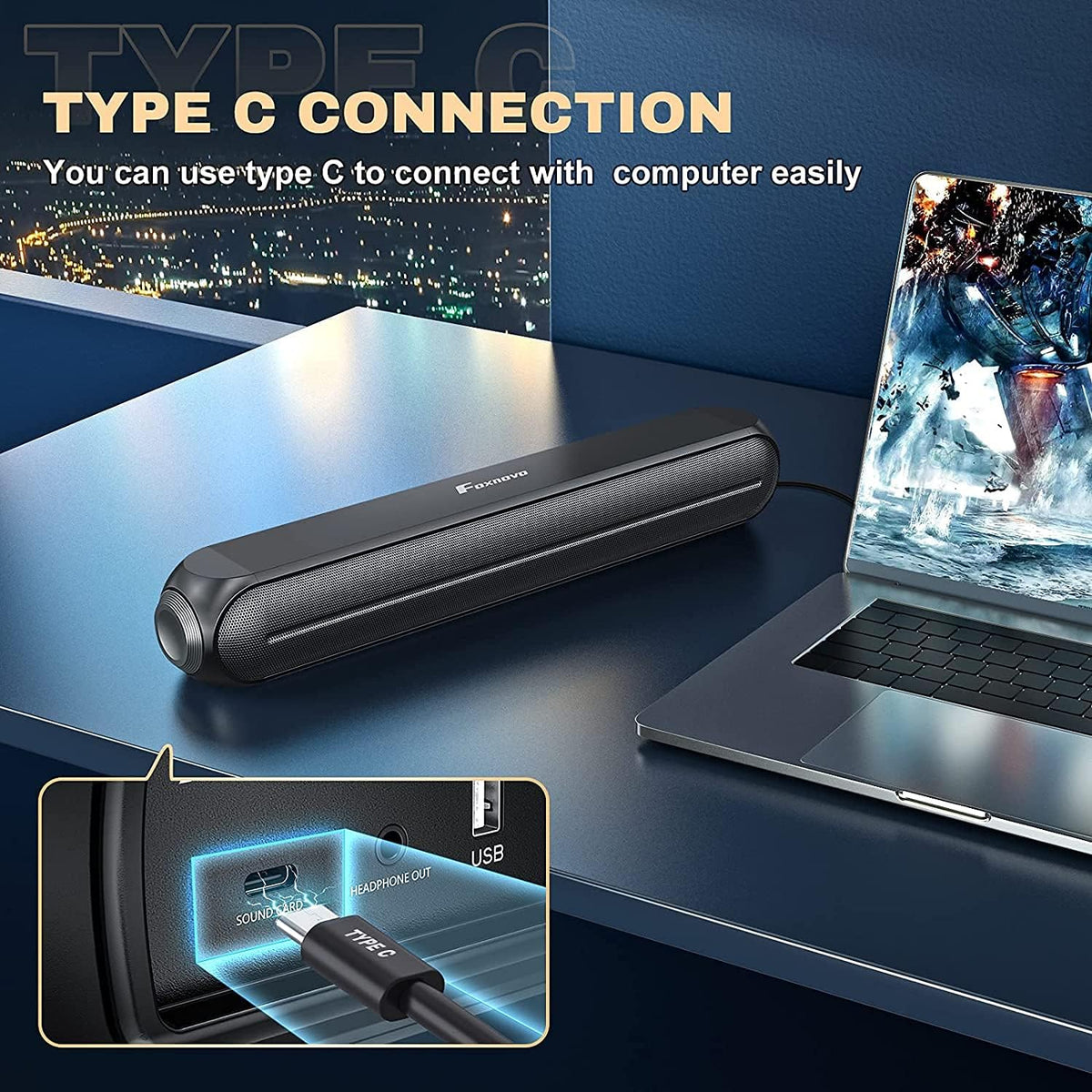 HiFi Stereo Bluetooth Computer Speakers, Pack of 2 F9537