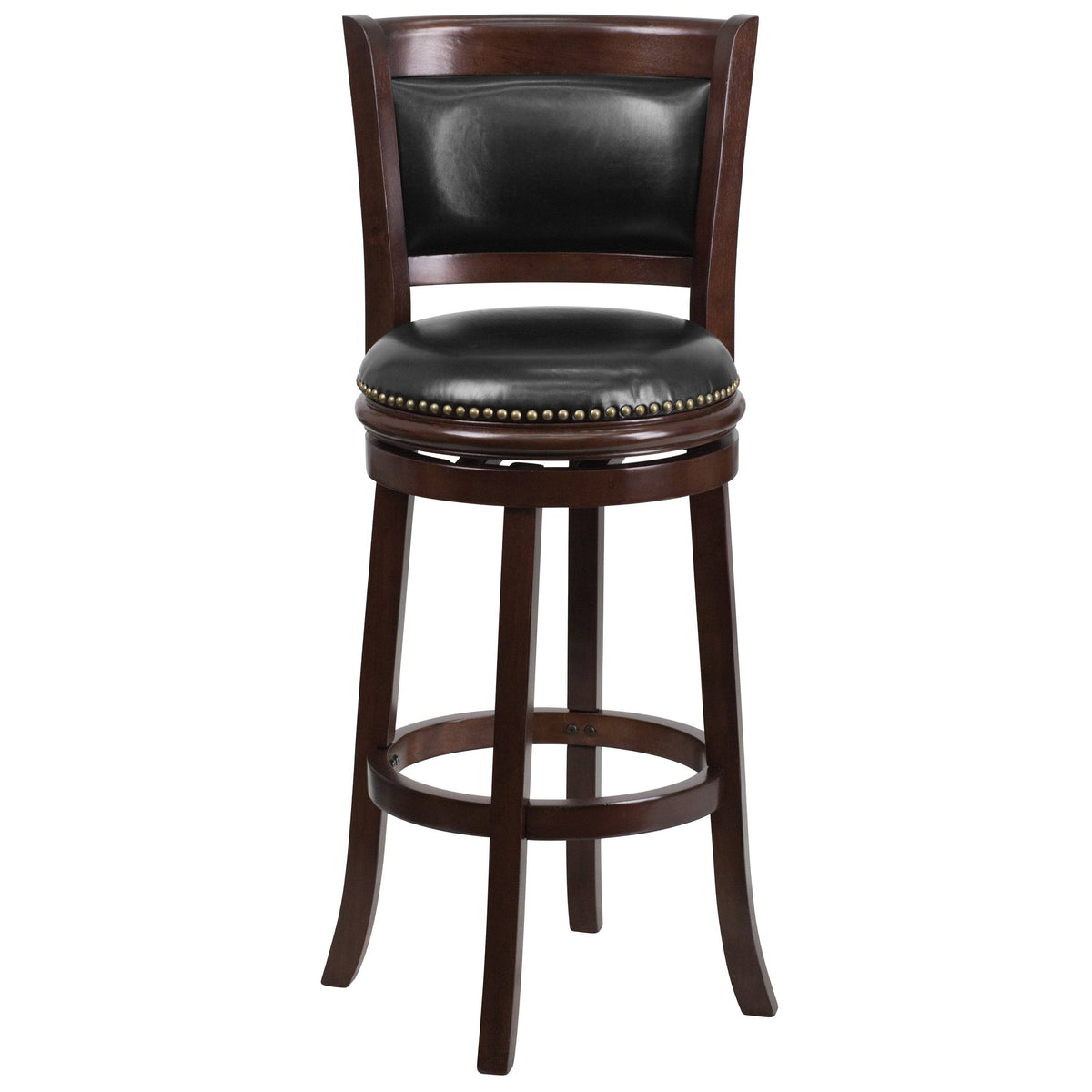 Black Leather Swivel Barstool O32413