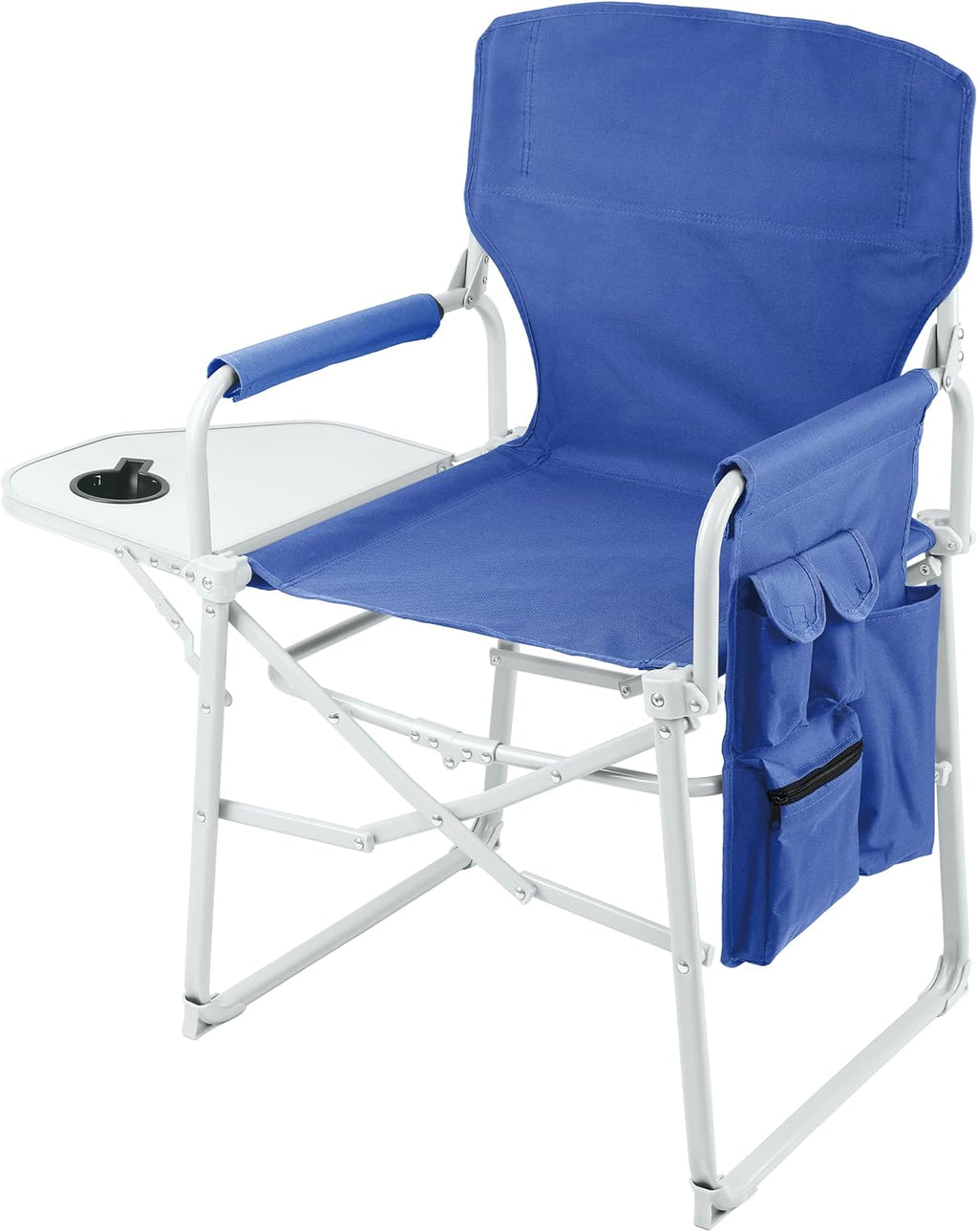 Steel Frame Director’s Chair with Attached Table Lightweight Folding Outdoor Chair L723