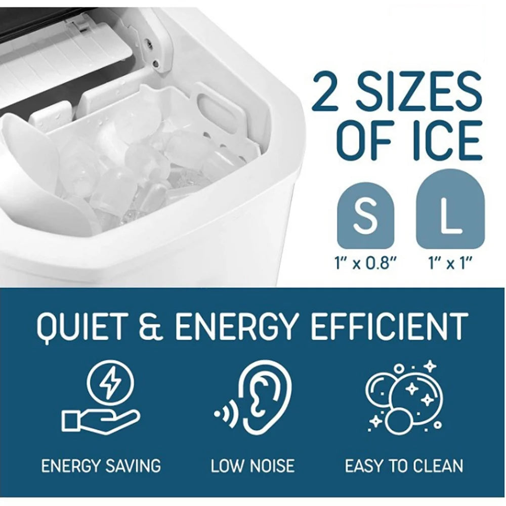 Countertop Ice Maker, 26lbs in 24Hrs, Self-Cleaning Ice Machine with Basket D621390