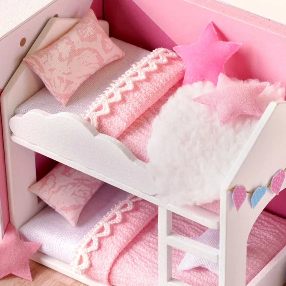 Pink Wooden Dollhouse Kit U53550