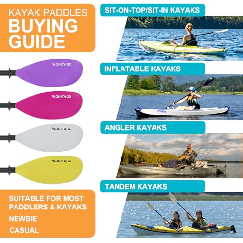 Adjustable Fiberglass Shaft Nylon Blade Kayak Paddle E90025