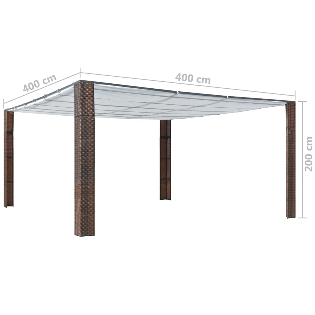 Brown Poly Rattan Garden Canopy Gazebo T26125
