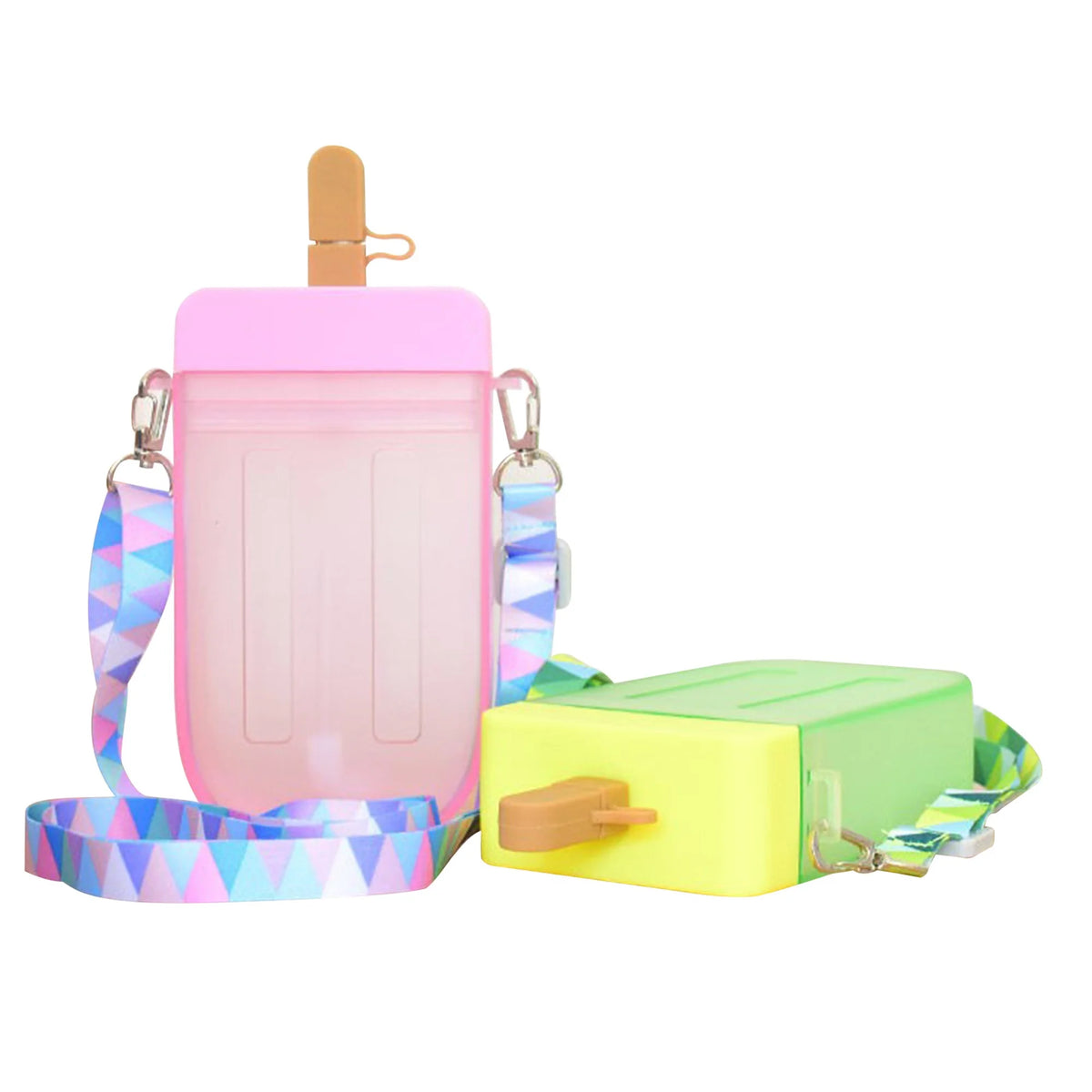 Translucent Water Bottle with Straw and Shoulder Strap G15743