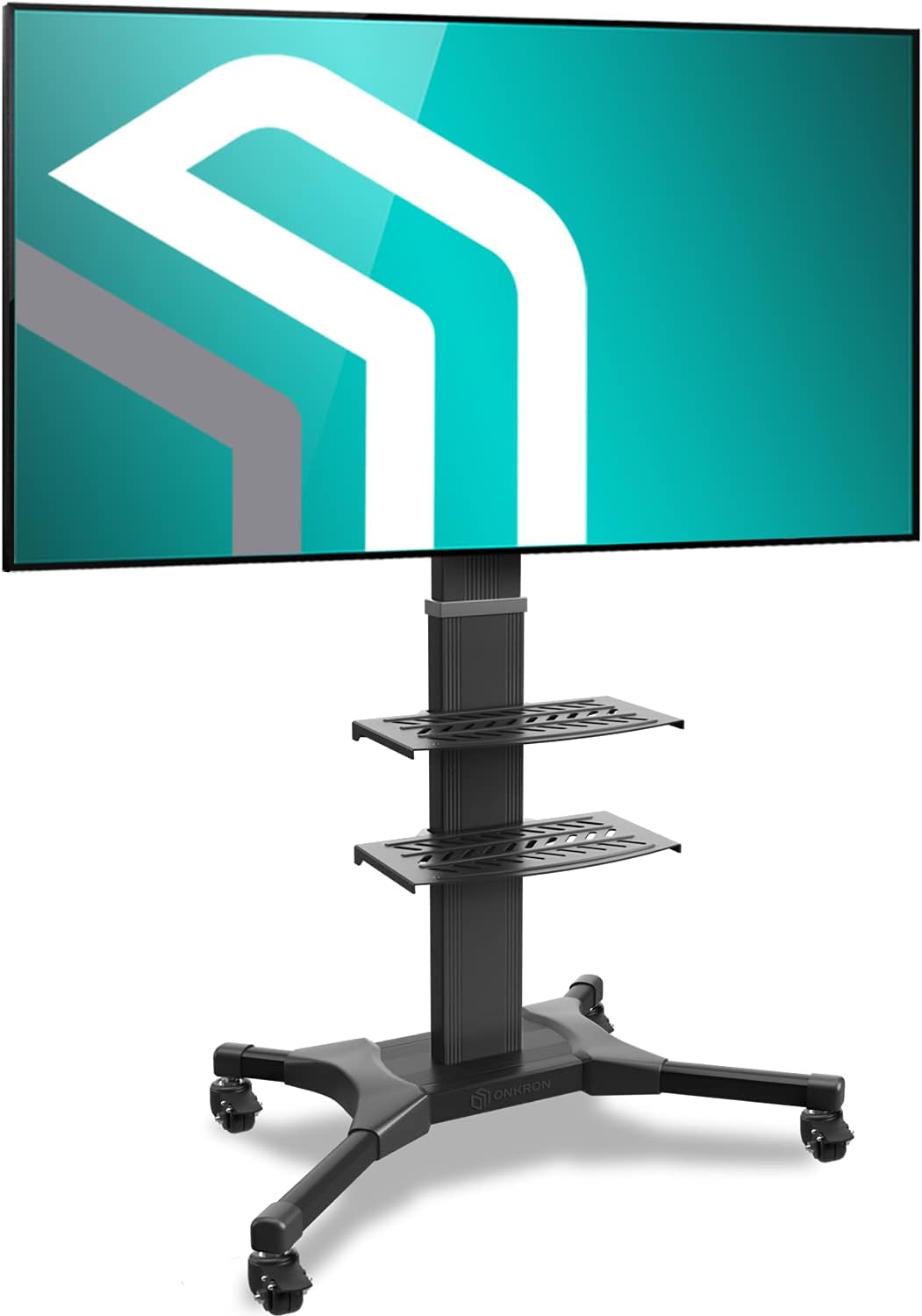Mobile TV Stand with Wheels for 32-55 Inch TVs with 2 Shelves Height Adjustable Q171513