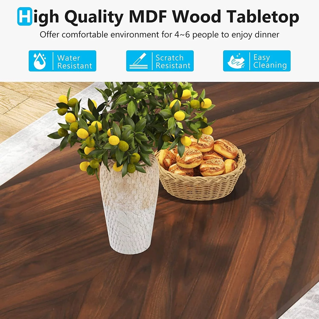 63 Inch Dark Brown Dining Table D545485