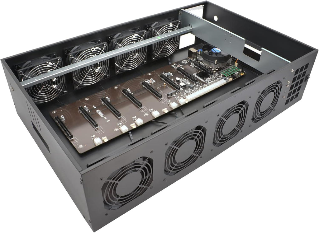 Mining Rig Frame 8 GPU 70mm Slots with 8 Fans L941
