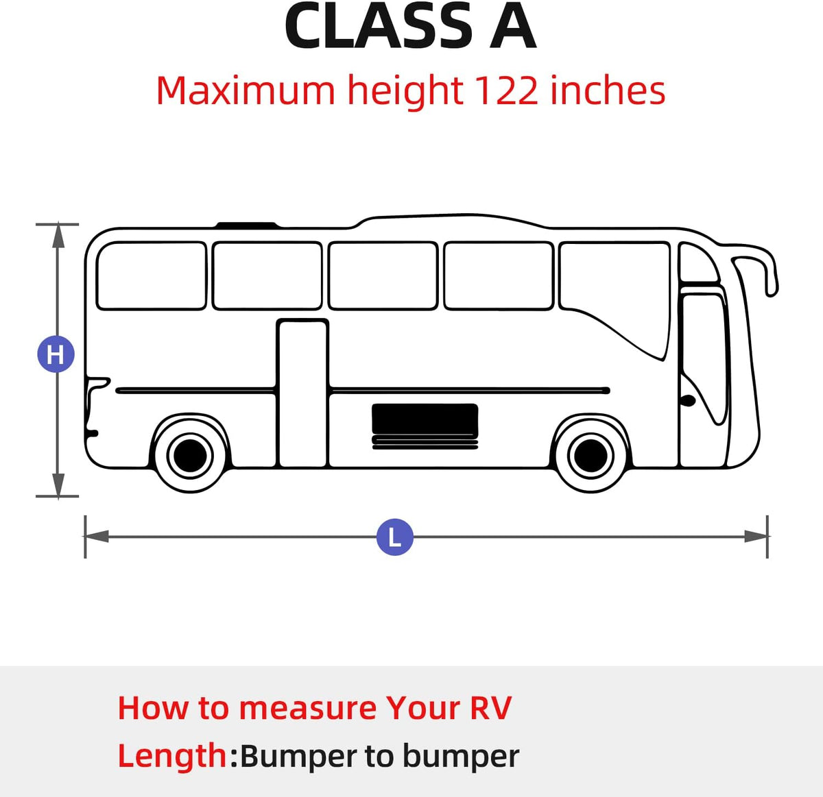 RV Cover for 37' to 40' Motorhome with 2Pcs Extra Straps, Adhesive Repair Patches, 6 Gutter Covers P83687