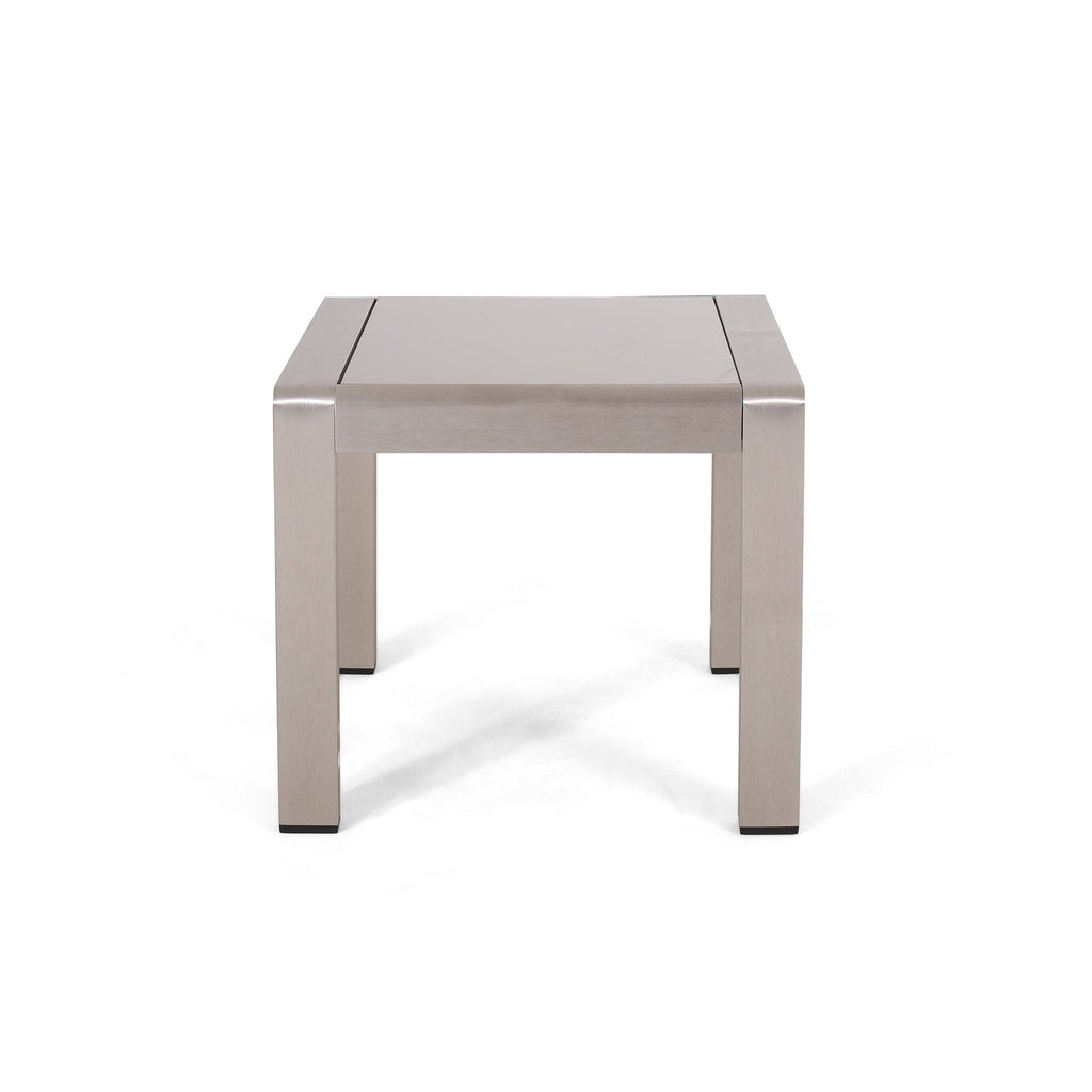 White Finish Matte White Aluminum Side Table (Set of 2) P13126
