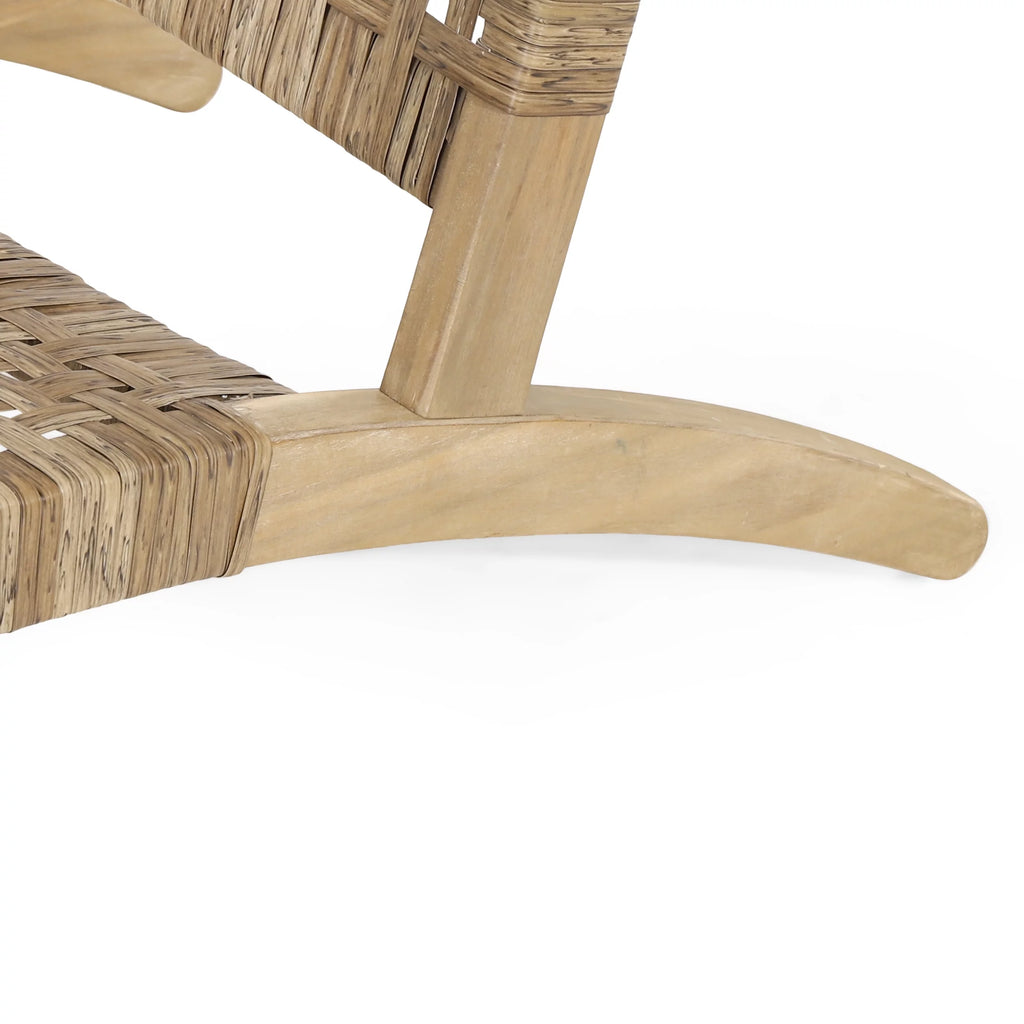 Acacia Wood Outdoor Lounge Chair Set of 2 Light Brown P70174